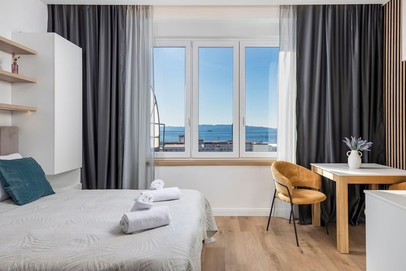Bright, clean vacation rental bedroom ready for guests